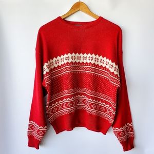 Liz Wear Classic Red Christmas/Winter Sweater (L)